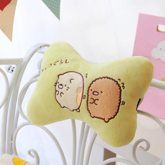 Auto Nackenkissen mit Bezug – Vier Jahreszeiten Komfort Kopfstützenkissen im Cartoon-Design