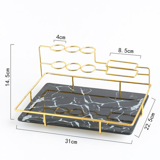 Zahnbürstenhalter Metall – Badezimmer Organizer mit Ablage (Nordic Design)