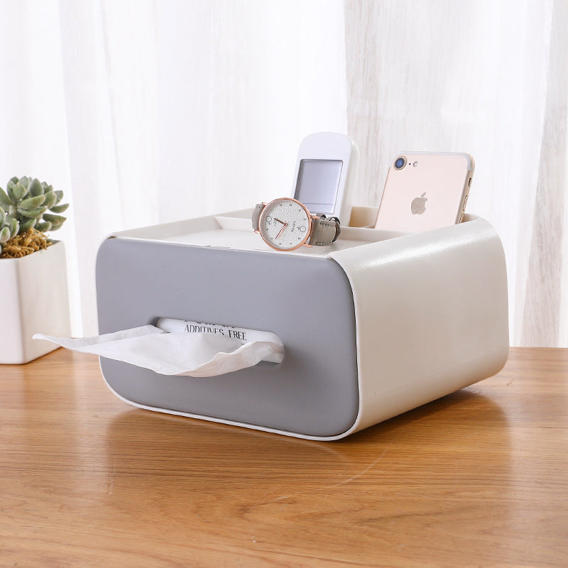 Multifunktionale Taschentuchbox mit Organizer – Aufbewahrungsbox für Kosmetik & Zubehör