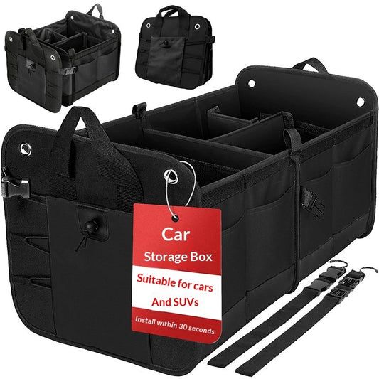 Kofferraum Organizer faltbar – Auto Aufbewahrungsbox mit Deckel & Griff (wasserdicht)