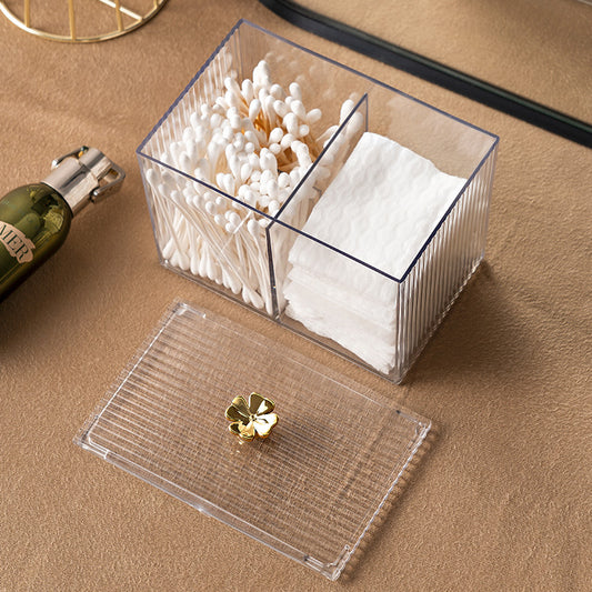 Kosmetik Organizer für Wattepads – Transparente Aufbewahrungsbox mit Deckel