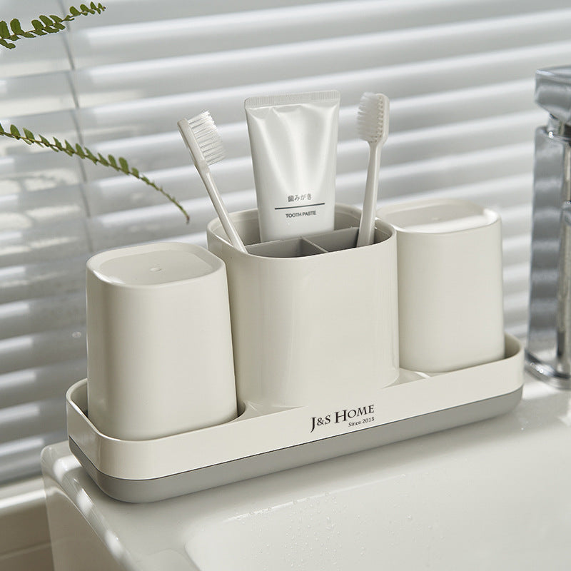 Zahnbürstenhalter Set mit Bechern – Badezimmer Organizer (3-teilig)