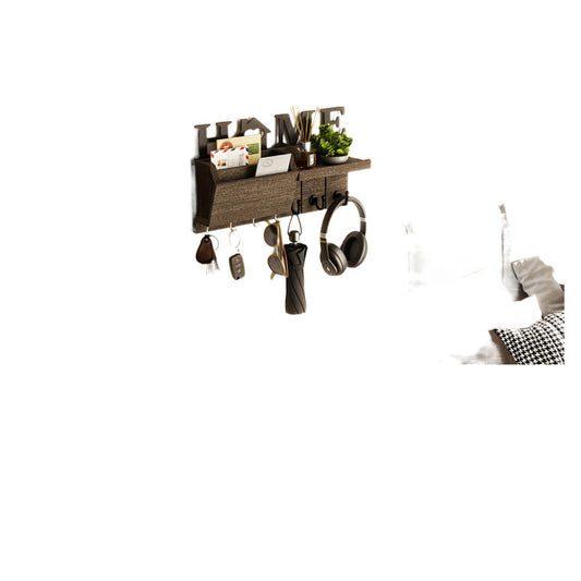 Wand Schlüsselhalter aus Holz – Multifunktionale Schlüsselablage mit Regal