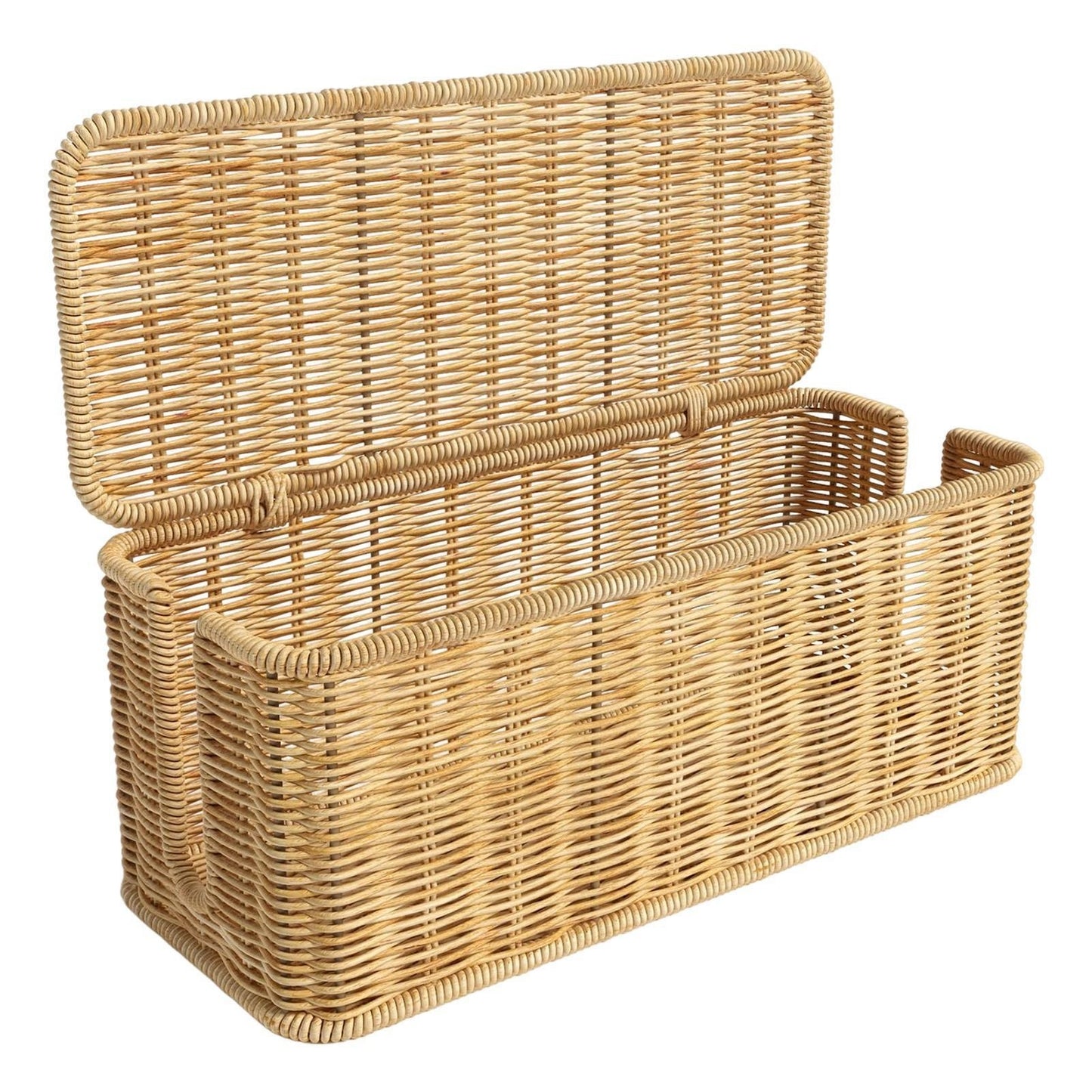 Kabelbox aus Holz im Rattan-Design – Kabel Organizer für Steckdosen & Kabelmanagement