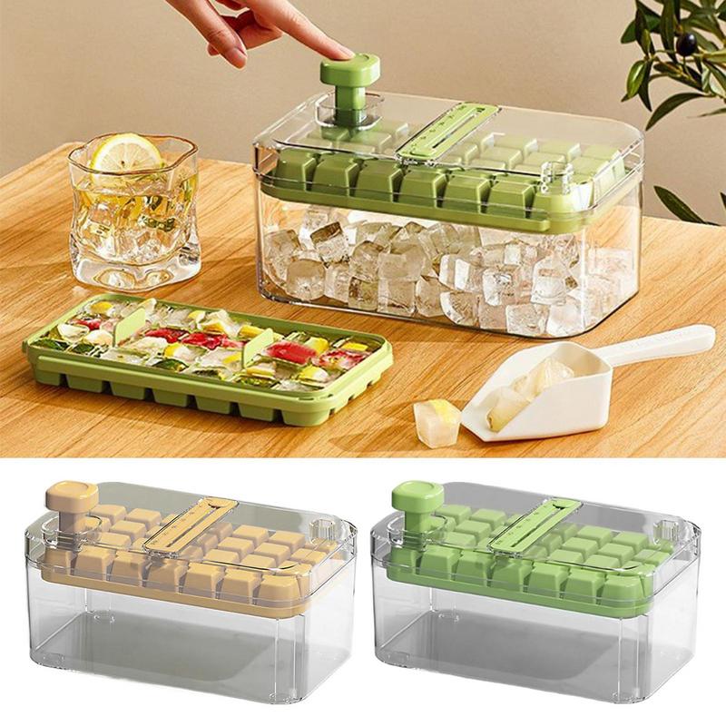 Eiswürfelform mit 28/56 Fächern – Wiederverwendbare Eiswürfelbox mit Deckel & Druckfunktion