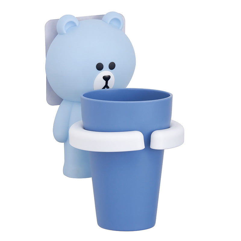 Kinder Zahnbürstenhalter mit Becher – Niedlicher Wand Organizer mit Saugnapf