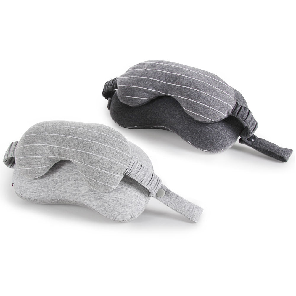 2-in-1 Reise Nackenkissen mit Schlafmaske – Multifunktionales Augenmasken-Kissen