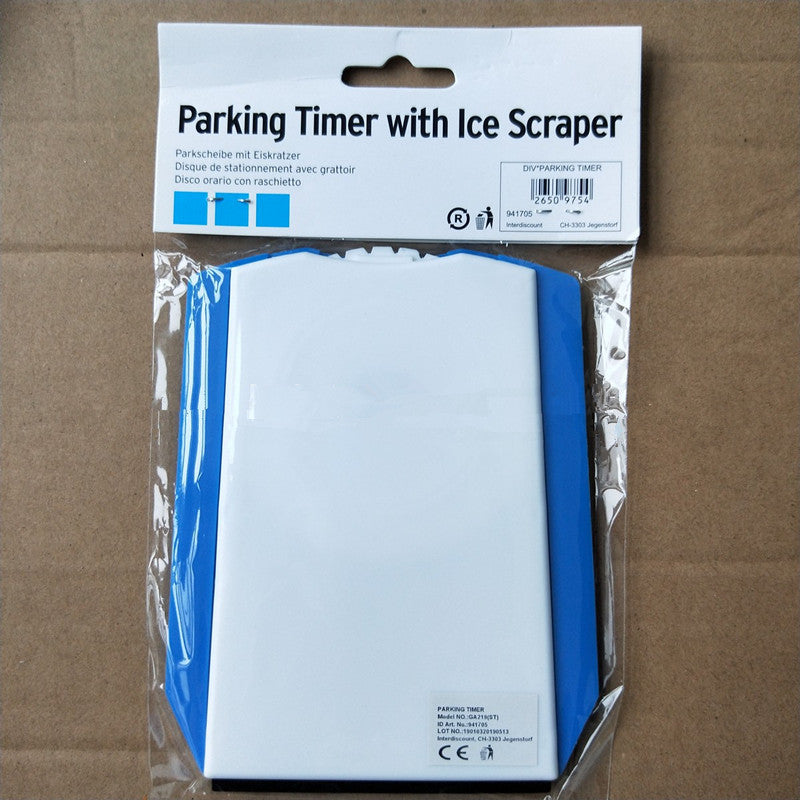 Parkscheibe 3-in-1 mit Eiskratzer – Parkuhr mit Parkzeit Anzeige