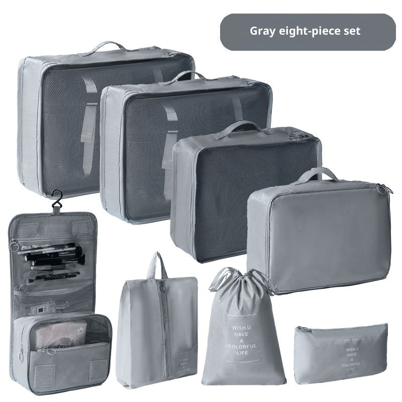 Reise Organizer Set (8-teilig) – Koffer Packtaschen für Kleidung & Kosmetik