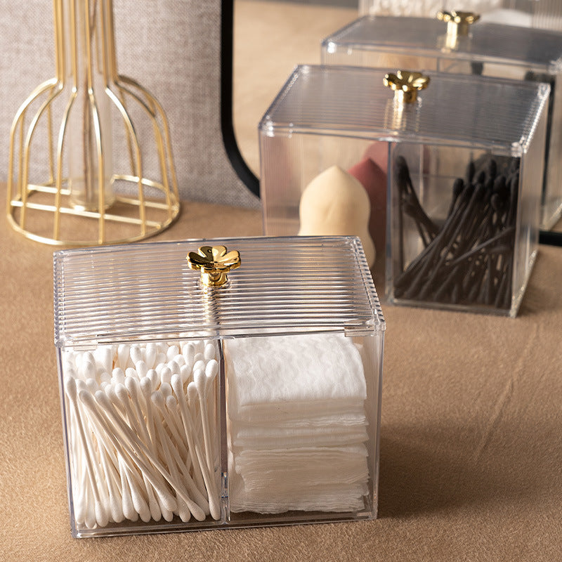 Kosmetik Organizer für Wattepads – Transparente Aufbewahrungsbox mit Deckel