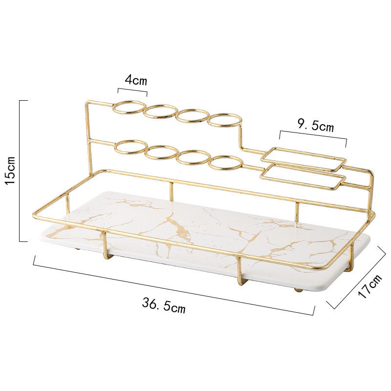 Zahnbürstenhalter Metall – Badezimmer Organizer mit Ablage (Nordic Design)