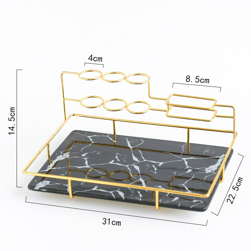 Zahnbürstenhalter Metall – Badezimmer Organizer mit Ablage (Nordic Design)