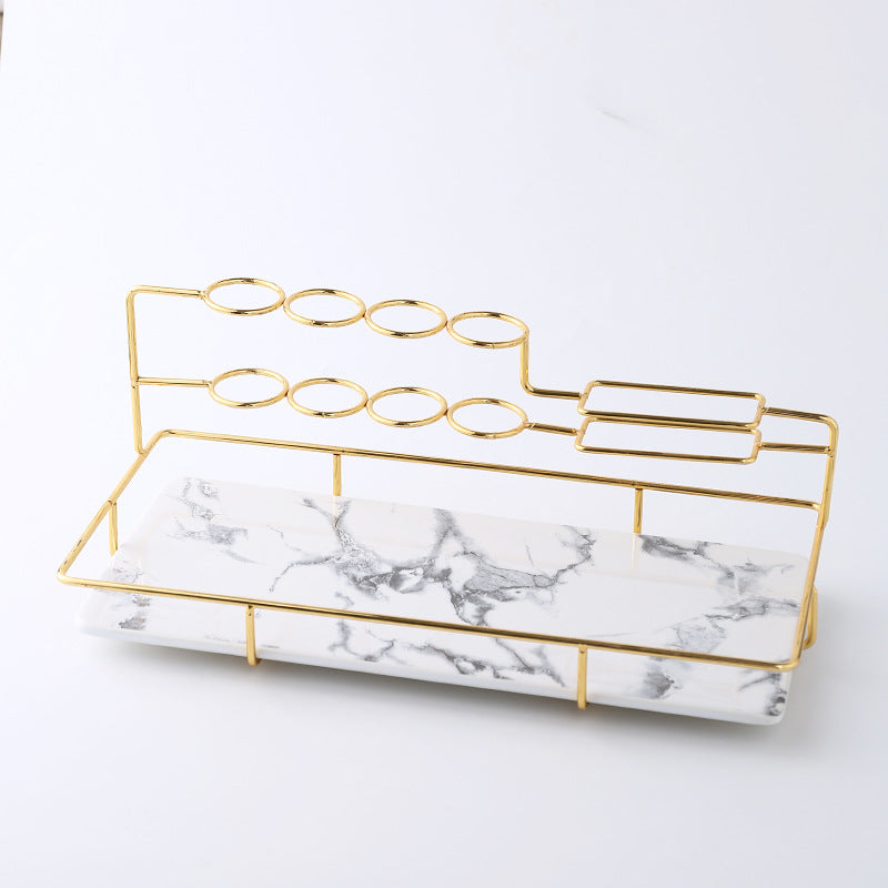 Zahnbürstenhalter Metall – Badezimmer Organizer mit Ablage (Nordic Design)