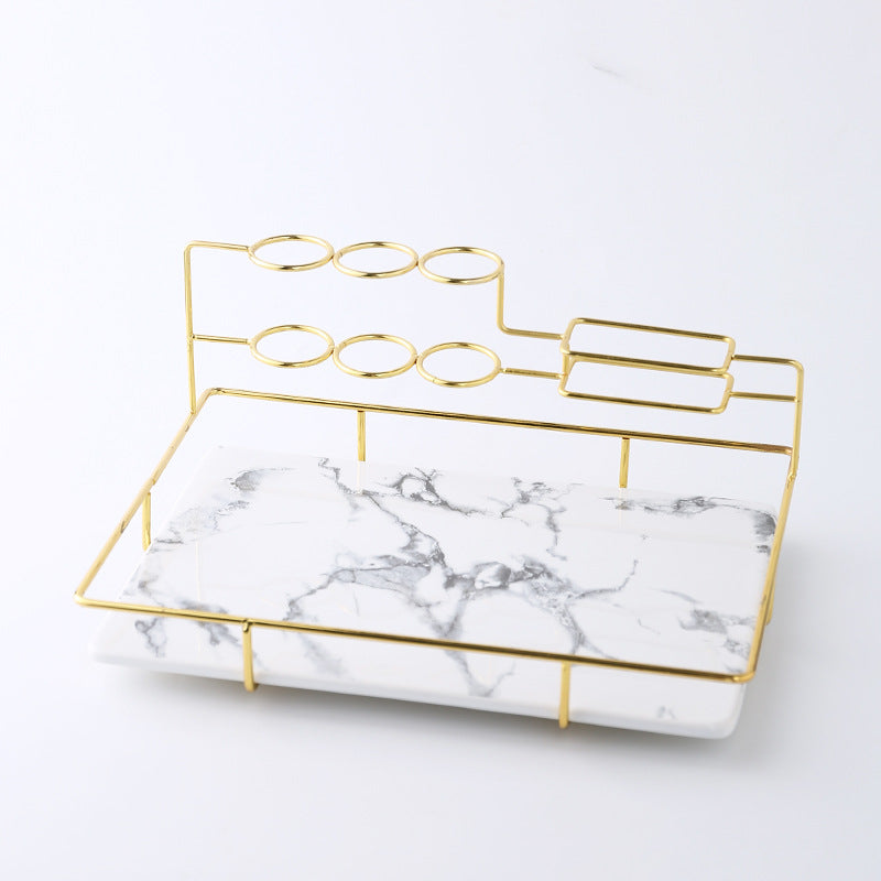 Zahnbürstenhalter Metall – Badezimmer Organizer mit Ablage (Nordic Design)