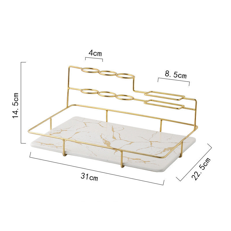 Zahnbürstenhalter Metall – Badezimmer Organizer mit Ablage (Nordic Design)