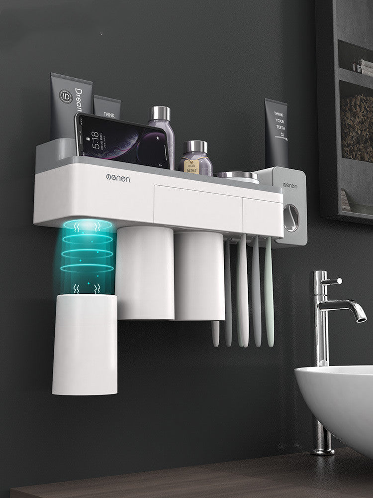 Magnetischer Zahnbürstenhalter Set – Wand Organizer mit Bechern & Zahnpastaspender
