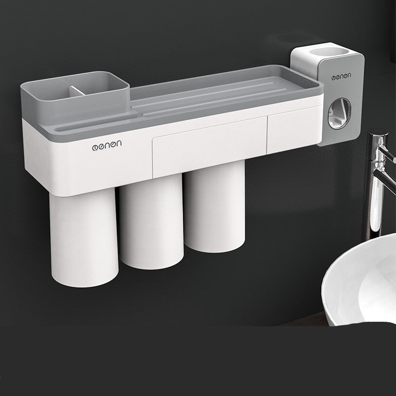 Magnetischer Zahnbürstenhalter Set – Wand Organizer mit Bechern & Zahnpastaspender