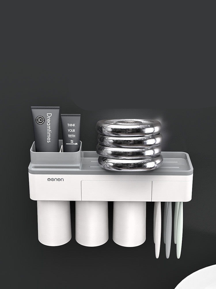 Magnetischer Zahnbürstenhalter Set – Wand Organizer mit Bechern & Zahnpastaspender