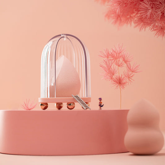 Make-up Schwamm Organizer mit Deckel – Transparente Beauty Blender Aufbewahrungsbox