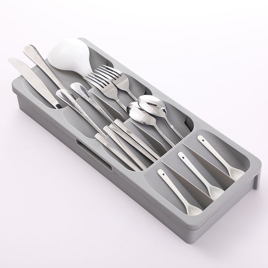 Ausziehbarer Besteck Organizer für Schubladen – Verstellbare Besteckbox mit Fächern für Küche