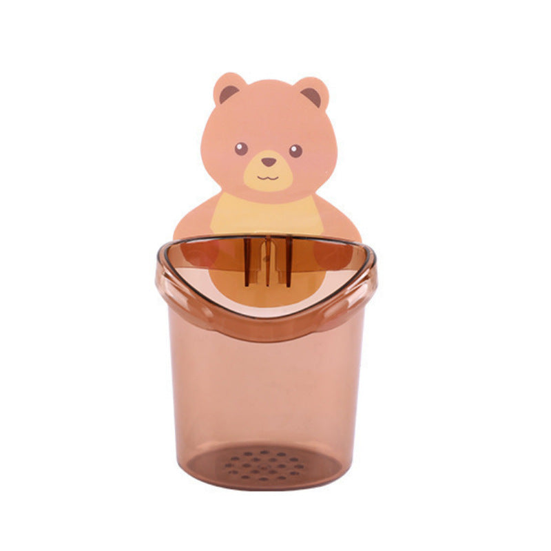 Kinder Zahnbürstenhalter mit Becher – Niedlicher Bär Wandhalter mit Saugnapf