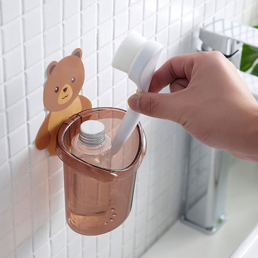 Kinder Zahnbürstenhalter mit Becher – Niedlicher Bär Wandhalter mit Saugnapf