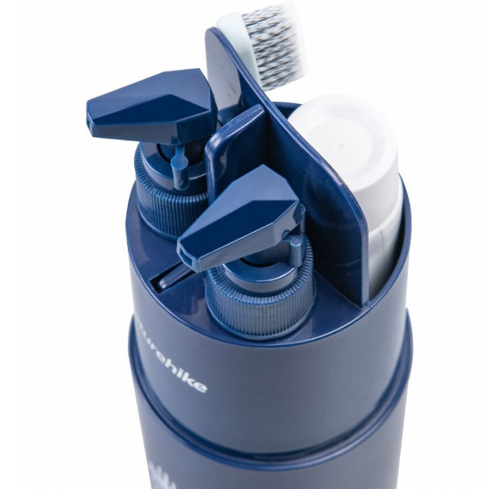 Reise Toiletten Set – Zahnbürstenbecher mit Spendern, Spiegel & Kamm