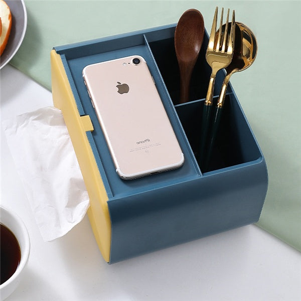 Multifunktionale Taschentuchbox mit Organizer – Aufbewahrungsbox für Kosmetik & Zubehör