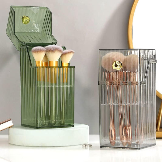 Make-up Pinsel Organizer mit Deckel – Staubdichte Kosmetik Aufbewahrungsbox (3 Farben)