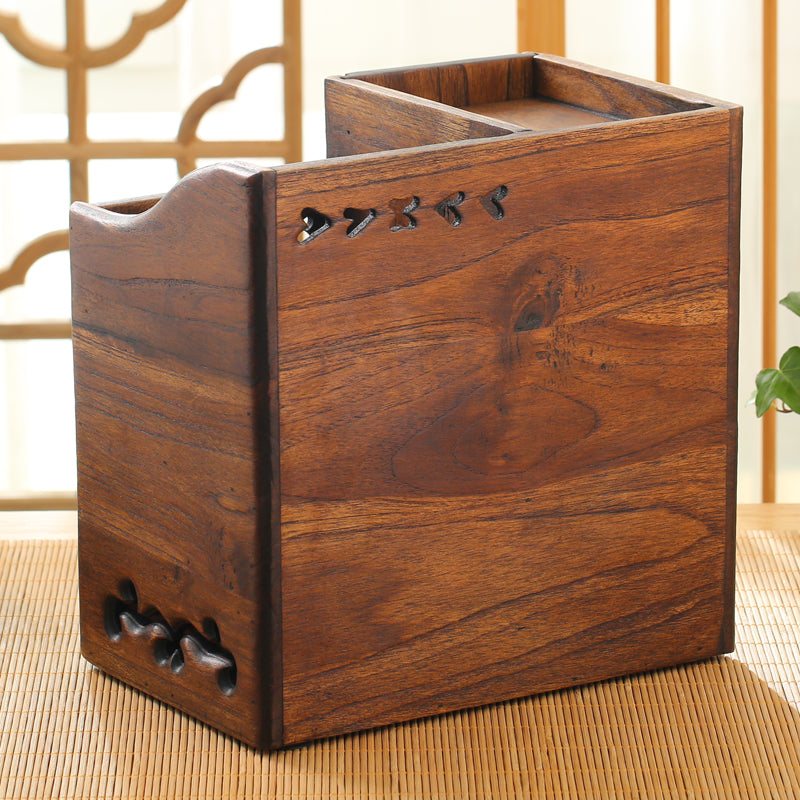Vintage Kosmetik Organizer aus Holz – Retro Make-up Aufbewahrungsbox