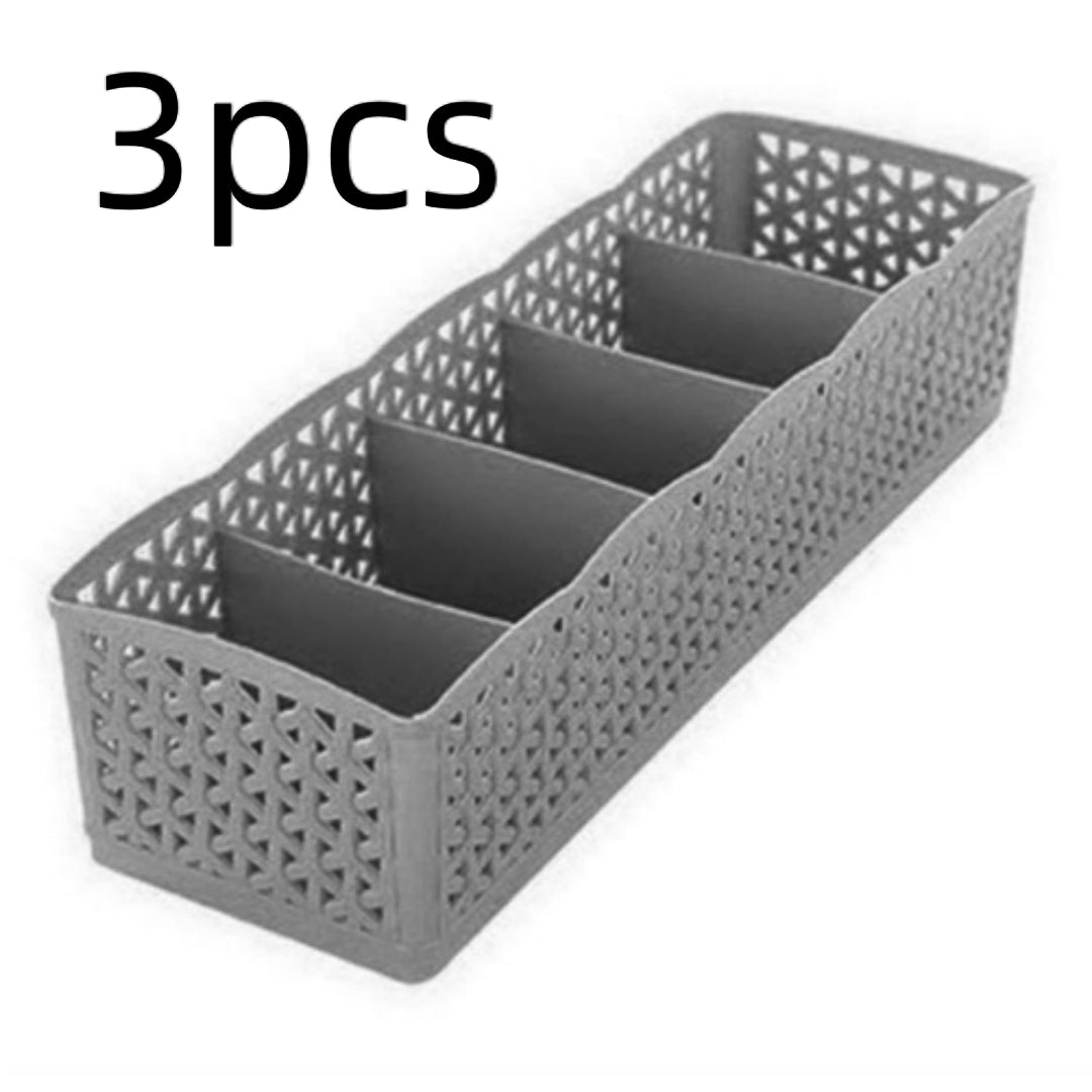 Stapelbarer Organizer mit 5 Fächern – Aufbewahrungsbox für Socken und Unterwäsche