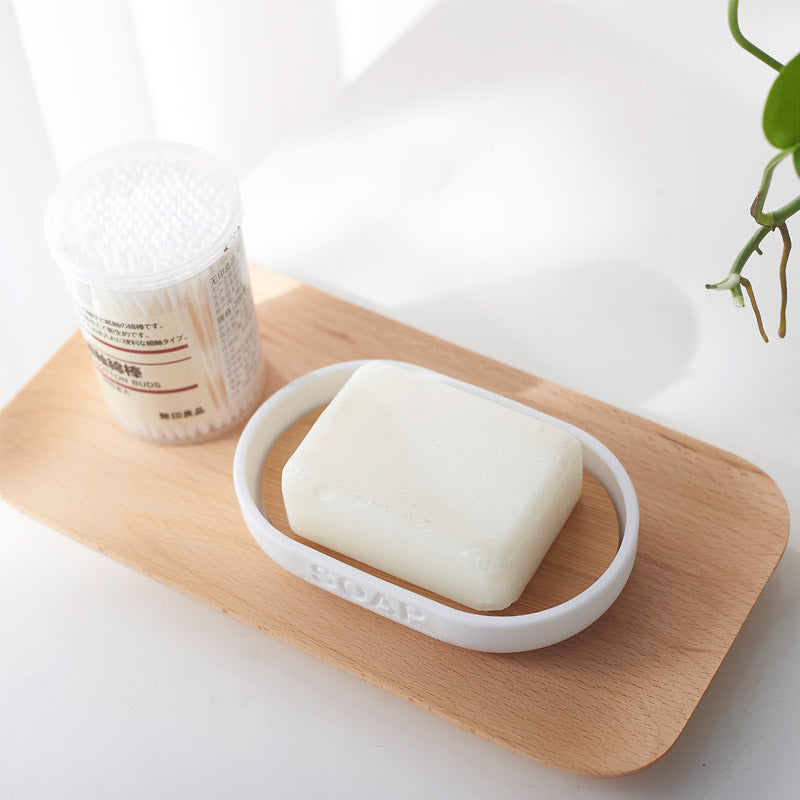 Badezimmer Set mit Zahnbürstenhalter – Bambus & Kunststoff Organizer (Eco Design)