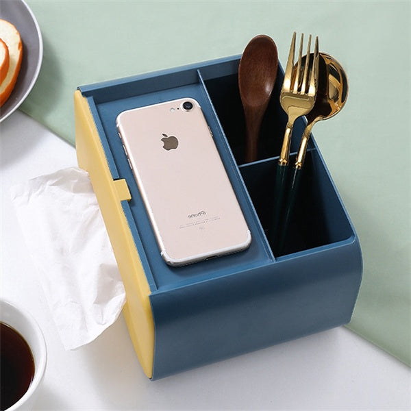 Multifunktionale Taschentuchbox mit Organizer – Aufbewahrungsbox für Kosmetik & Zubehör