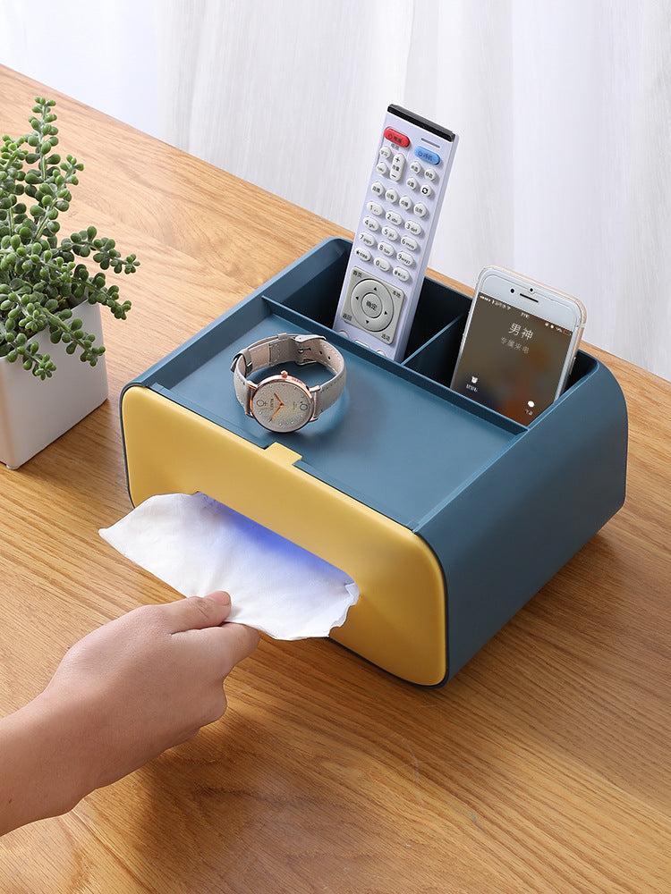 Multifunktionale Taschentuchbox mit Organizer – Aufbewahrungsbox für Kosmetik & Zubehör