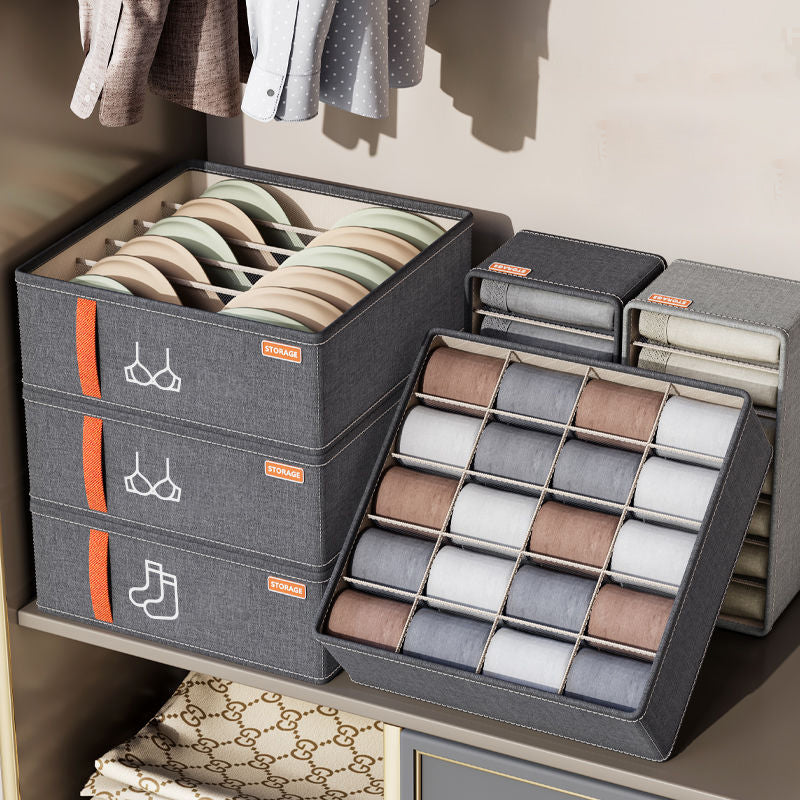 Kleiderschrank Organizer Box – Faltbare Aufbewahrungsbox mit Fächern für Unterwäsche und Socken