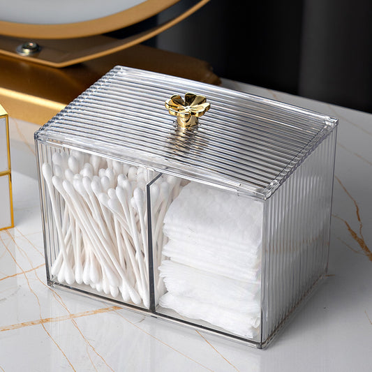 Kosmetik Organizer für Wattepads – Transparente Aufbewahrungsbox mit Deckel