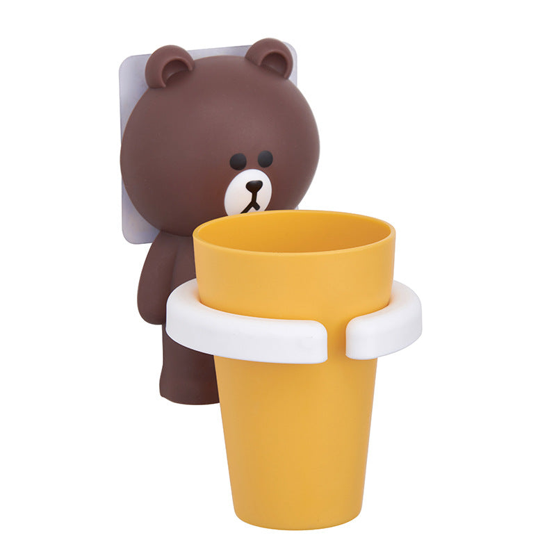 Kinder Zahnbürstenhalter mit Becher – Niedlicher Wand Organizer mit Saugnapf