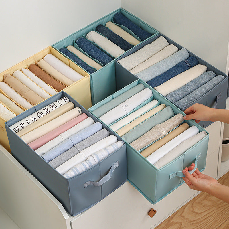 Kleidung Organizer Box für Schubladen – Faltbare Aufbewahrungsbox mit Fächern für Jeans und Kleidung