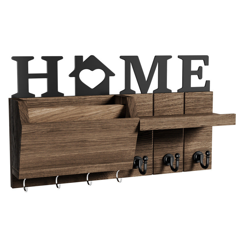 Wand Schlüsselhalter aus Holz – Multifunktionale Schlüsselablage mit Regal
