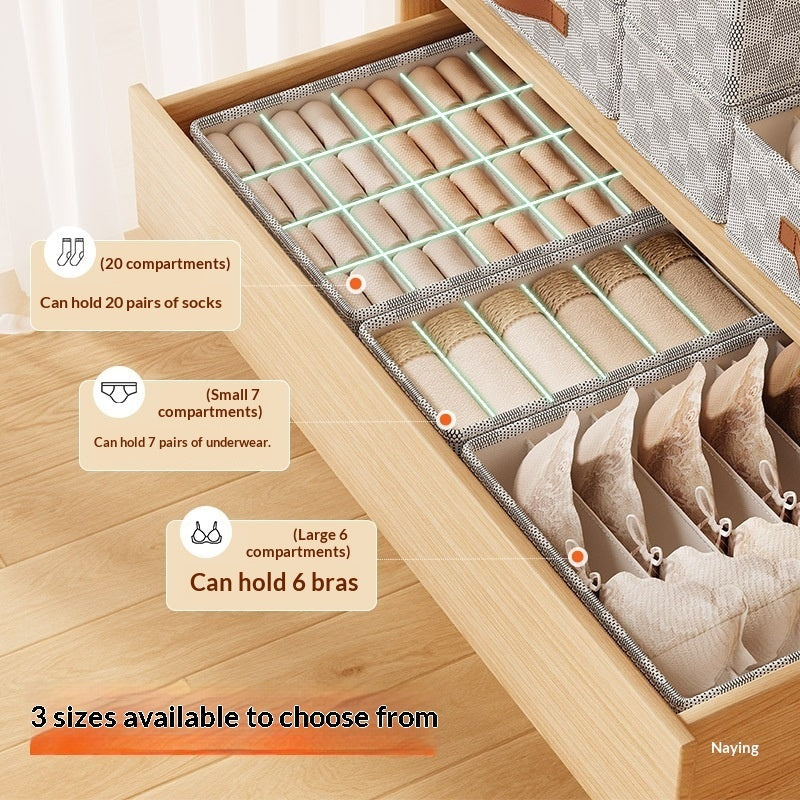 Unterwäsche Organizer Box – Faltbare Aufbewahrungsbox mit Fächern für Schubladen