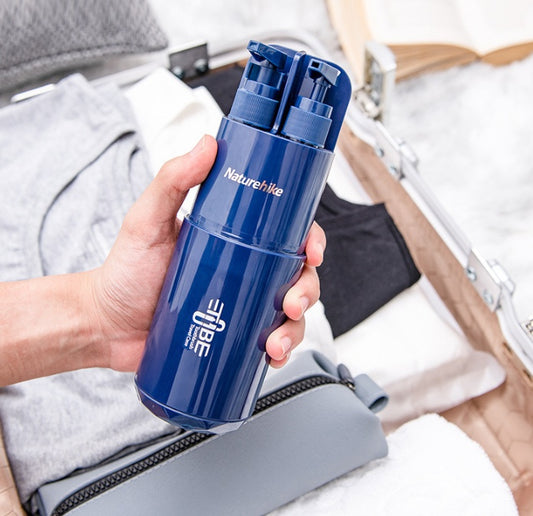 Reise Toiletten Set – Zahnbürstenbecher mit Spendern, Spiegel & Kamm