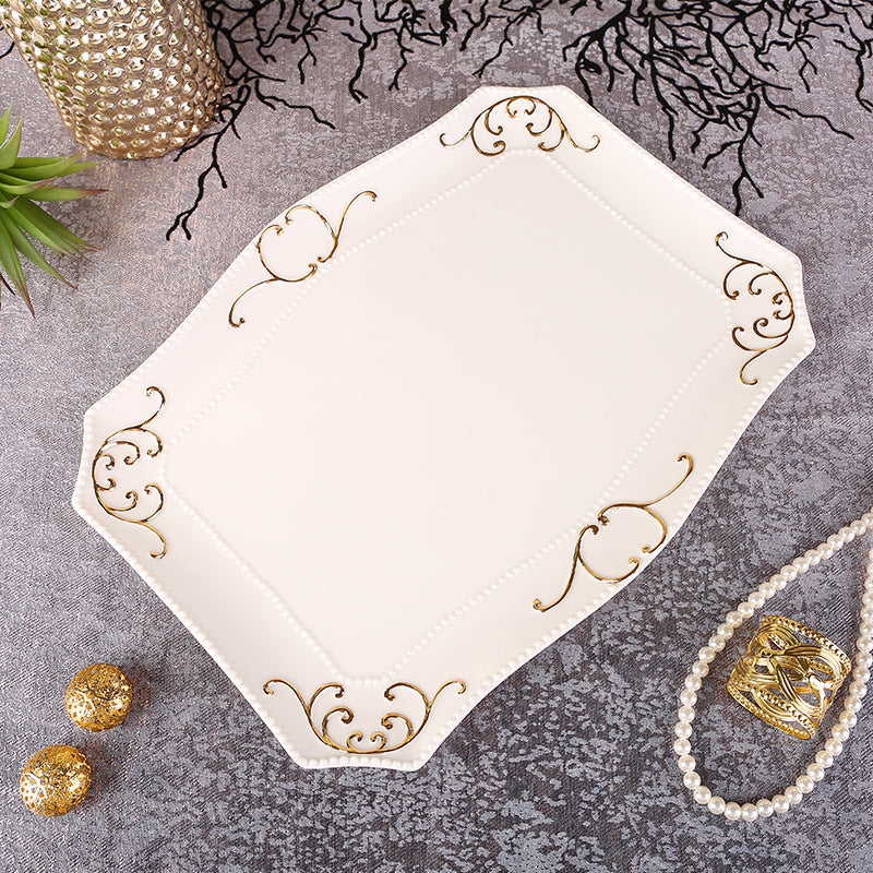 Keramik Badezimmer Set – Zahnbürstenhalter & Accessoires mit Goldrahmen (Luxus Design)