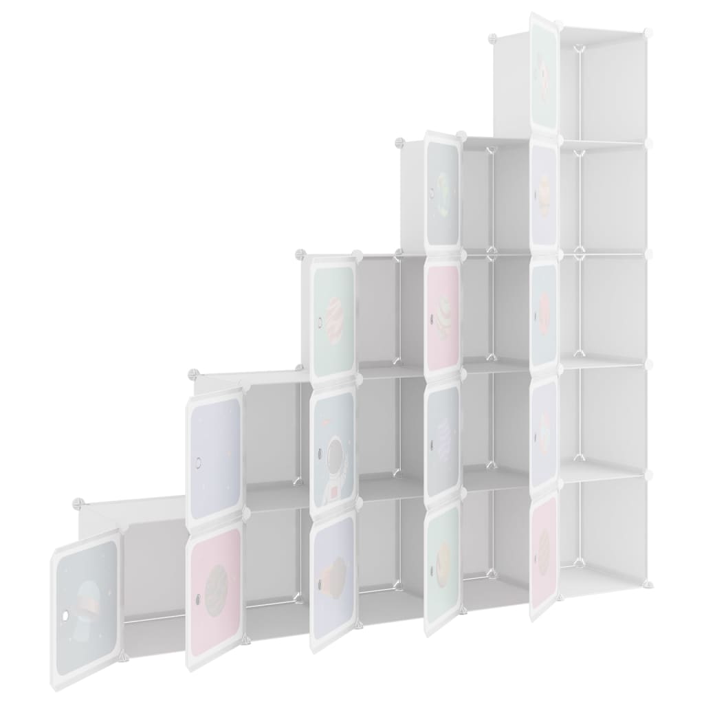 Modulares Kinderregal mit 15 Würfeln – Großer Aufbewahrungsschrank aus PP