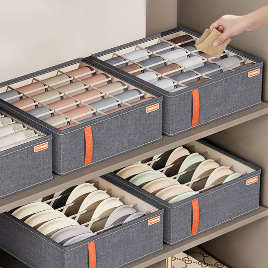 Kleiderschrank Organizer Box – Faltbare Aufbewahrungsbox mit Fächern für Unterwäsche und Socken