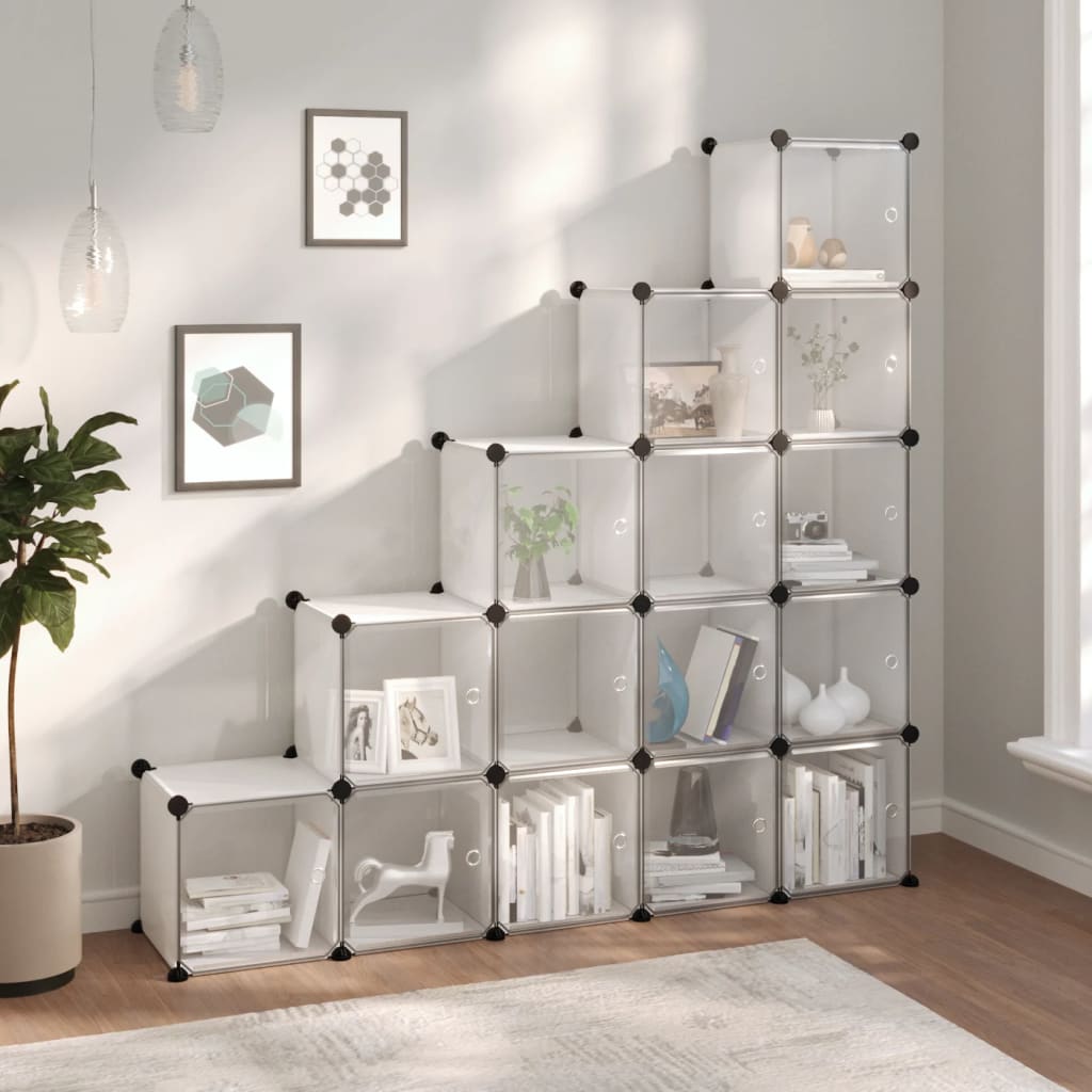 Modulares Regalsystem mit 15 Würfeln – Platzsparendes Aufbewahrungsregal aus PP
