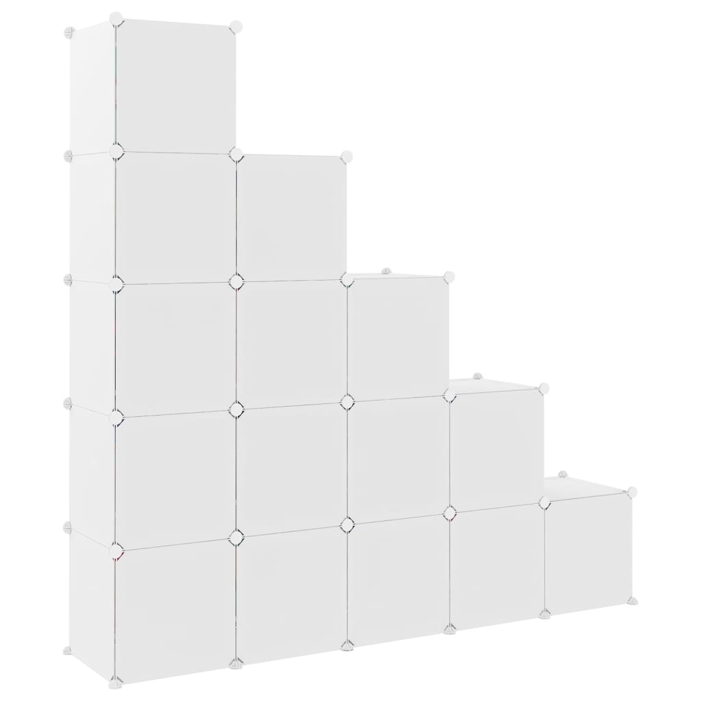Modulares Kinderregal mit 15 Würfeln – Großer Aufbewahrungsschrank aus PP