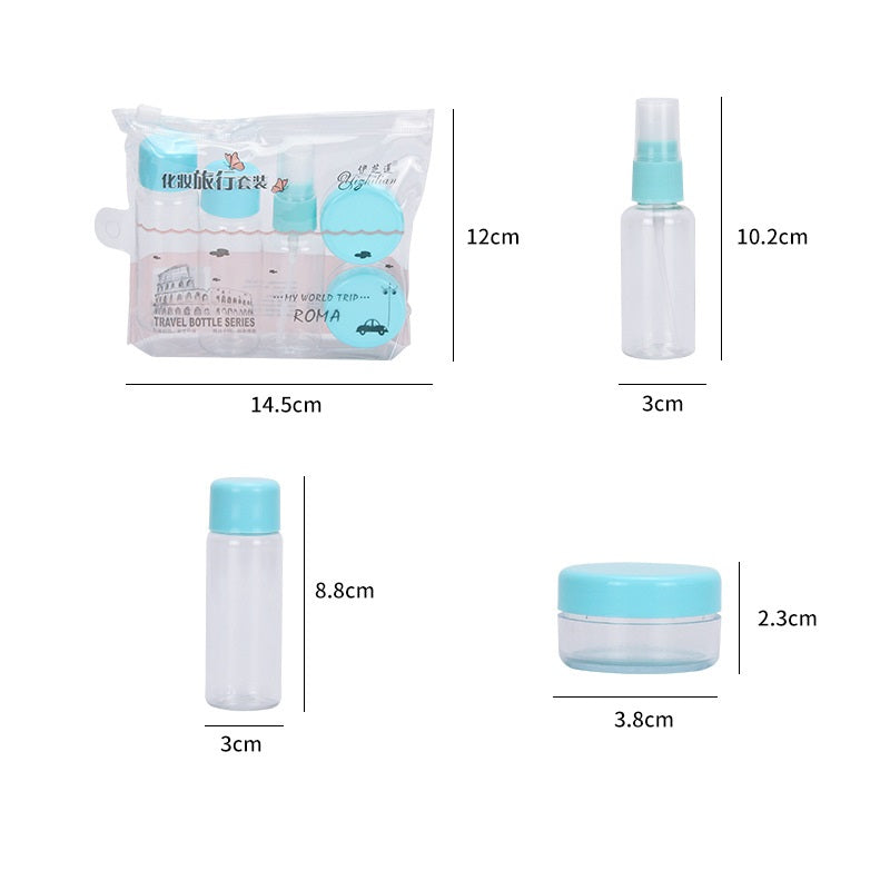 Reise Flaschen Set (5-teilig) – Nachfüllbare Kosmetik- & Shampoo Behälter