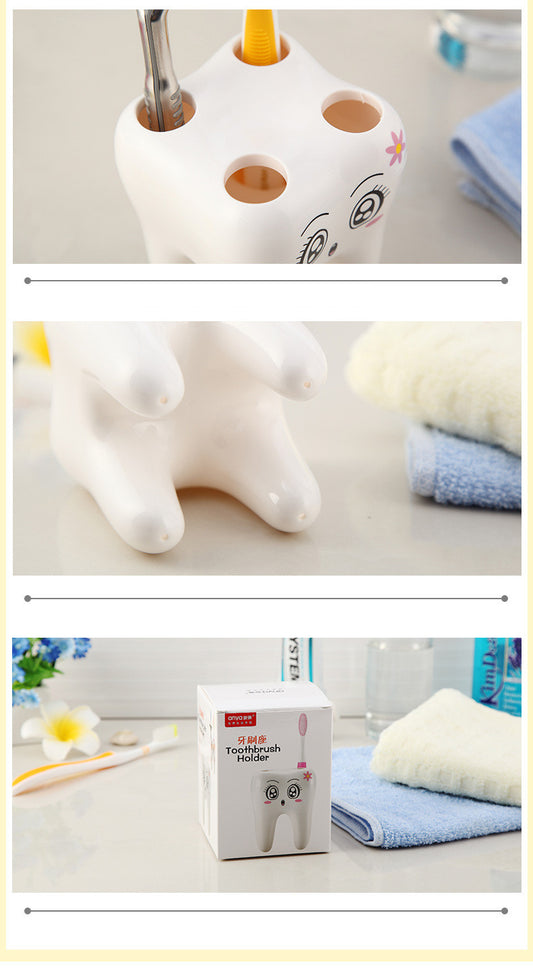 Zahnbürstenhalter Zahn Design – Lustiger Badezimmer Organizer für Kinder & Familie