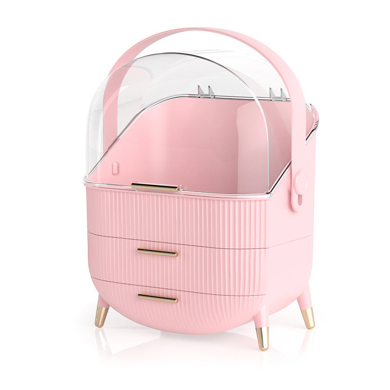 Kosmetik Organizer mit Deckel & Schubladen – Große Make-up Aufbewahrungsbox mit Griff
