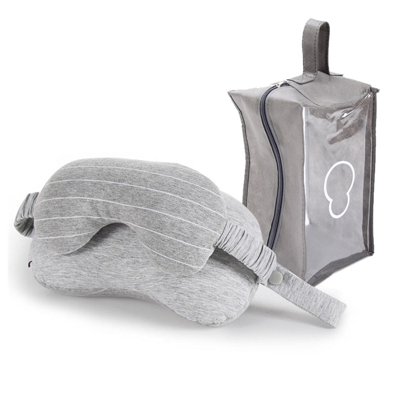 2-in-1 Reise Nackenkissen mit Schlafmaske – Multifunktionales Augenmasken-Kissen